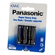 Panasonic AAA Super Heavy Duty Batteries - 12 4-Pack Batteries (Total 48 x AAA Panasonic Batteries)