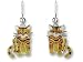 Clearly Charming Golden Tabby Cat Sterling Silver and Enamel Earrings by Zarah