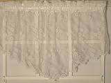 Petite Fleur Lace Ascot Valance 56 wide x 20 long in White