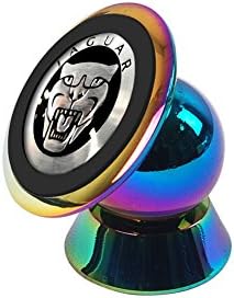 Jaguar Logo Cell Phone Car Mount Holder, 360 Degrees Dashboard Universal Car Cradle Mount Rotatable Sticky Magnetic Stand Holder For Smartphone (Colorful Stainless Steel plating)