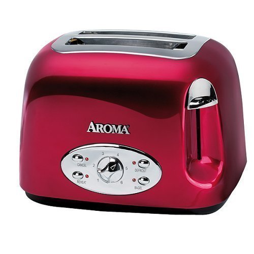Aroma ATS-272R 2-Slice Cool-Touch Toaster, Red