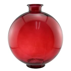 Espana 15.75 Inch Tall Large Round Glass Vase