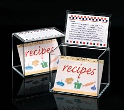 Acrylic Recipe Box /4" x 6" Index Cards
