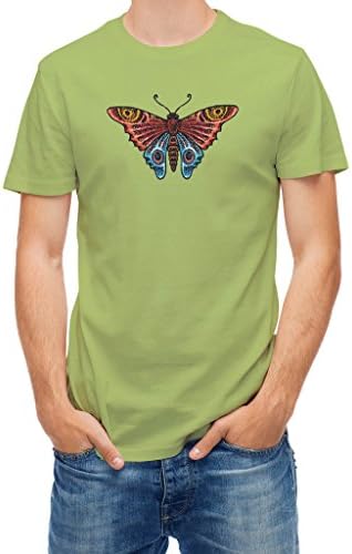 T shirt Colorful butterfly tattoo style Green Apple XL