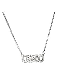 Sterling Silver and Cubic Zirconia Double Infinity Knot Necklace