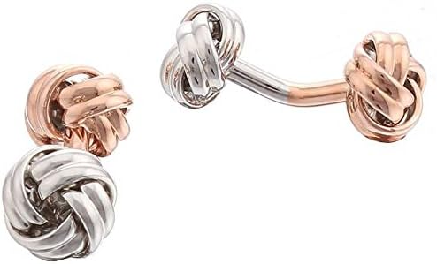 Silver/Rose Gold Small Knot Cufflinks by Gaventa London