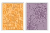 Sizzix Texture Fades 2-Pack Embossing Folders By Tim Holtz: Halloween Words & Cobwebs