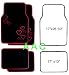 A Set of 4 Universal Fit Plush Carpet Floor Mats for Cars / Truck - Hearts Red
