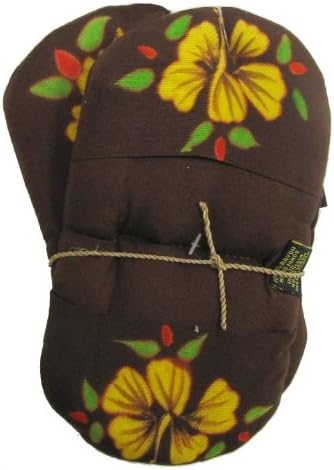 Akamai Set of 2 Maui Micro Mitts Microwave Potholder Mitten Brown