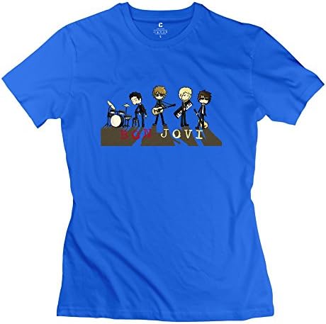 Women's Bon Jovi Short Sleeve Tee Shirts RoyalBlue X-Large