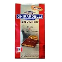Ghirardelli Chocolate Squares, Milk Chocolate with Peanut Butter, 4.69-Ounce Packages (Pack of 6)