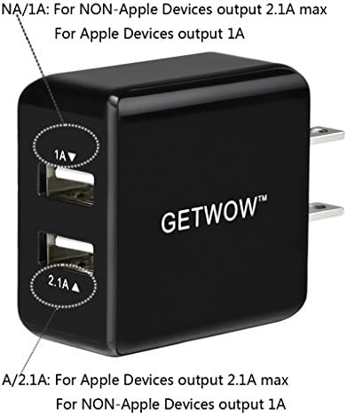 Getwow(TM) Micro Bundle 4 in 1 Essential Home and Car Charger Kit -- Includes (2) 4ft A to Micro B Charging & Data Sync Cables and (1) 2.0Amp Dual-port AC Home Wall Charger and (1) 2.0Amp Dual-port Car Charger -- Fit for Samsung Galaxy Note 2 / Alpha / S5 Active / S4 / S4 Active / S4 Mini / S3 / S3 Mini, Google, HTC, Nookia, LG, Sony, Motorola and all the Android Smartphones (Black)