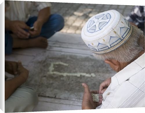 Canvas Prints of Men playing dominos, Bokhara, Uzbekistan, Central Asia, Asia from Robert Harding