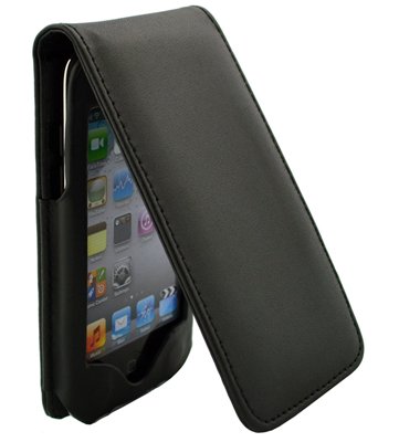 Black Leather Folio Flip-Up Folding Case Cover for Apple iPod Touch 4th Gen Generation 4G 8GB 32GB 64GB