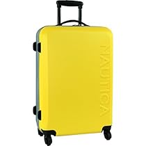 Nautica Ahoy 25 Inch Hardside Spinner, Yellow/Silver/Silver, One Size
