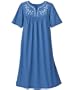 National Embroidered Chambray Dress, Blue, 1X