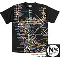 NYC Subway Line Manhattan Map T-Shirt - Black