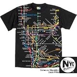 NYC Subway Line Manhattan Map T-Shirt - Black