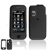 Samsung Glyde U940 Cell Phone Black Rubber Feel Protective Case Faceplate Cover