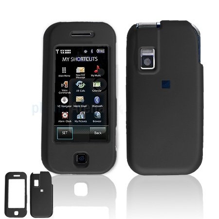 Samsung Glyde U940 Cell Phone Black Rubber Feel Protective Case Faceplate Cover