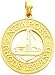 14K Gold Newport Rhode Island Sailboat Charm Sailing