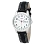 Timex Men's T2N227 Analog Silver-Tone Case Black Leather Strap Dress Watch