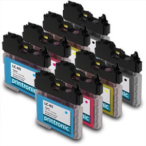 Brother LC65Bk, LC65C, LC65M, LC65Y Compatible Remanufactured Combo Pack - 2 Black, 2 Cyan, 2 Magenta, 2 Yellow Ink Cartridges