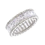 Image of Anniversary Bridal Cz Diamond Eternity Ring Jewelry