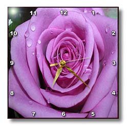 Purple Rose - 10x10 Wall Clock