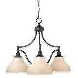 Royce Lighting RC70ES/3-23 Prescott Three-Light Chandelier Oil Rubbed Bronze with White Alabaster Globes