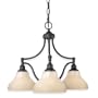 Royce Lighting RC70ES/3-23 Prescott Three-Light Chandelier Oil Rubbed Bronze with White Alabaster Globes