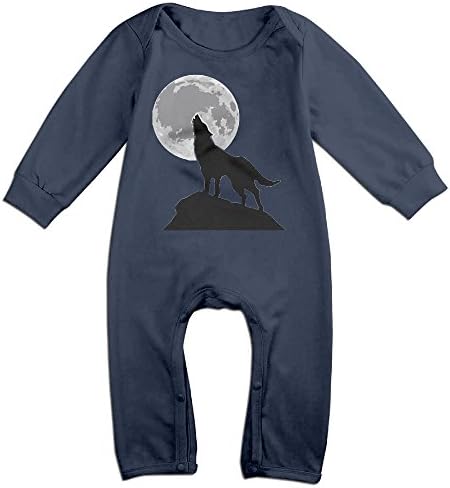 YOUD Newborn Wolf Under Moon Long Sleeve Romper Bodysuit 24 Months