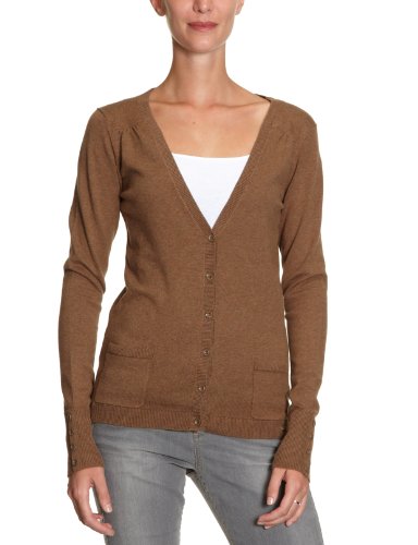 TOM TAILOR Damen Strickjacke 30147720970/cara v-neck cardigan, Gr. 38 (M), Braun (8212) Preisvergleich