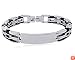 Men's Stainless Steel Black Rubber Medical ID Bracelet 8.5