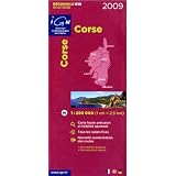 IGN Road Map to Corse (Corsica) France Scale 1:250,000