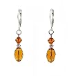 Earrings - E87 - Crystal Rice Drop ~ Topaz
