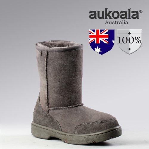Aukoala Snow Boots Australia Sheepskin Warm Milan Short For Womens_Gray_Us Size 9 On Sale