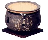 黒砂茶香炉　（板付）　【信楽焼　茶香炉】