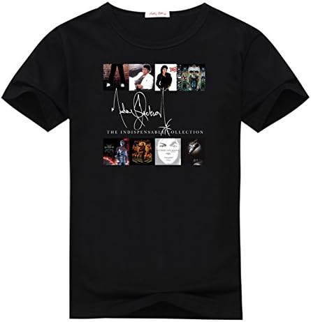 Hernandey Women's Classic Michael Jackson Crew Neck Short Sleeve Tee L Black