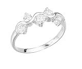 Elements Sterling Silver R568C 52 Ladies CZ Wiggle Ring