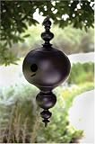 Metallic Black Finial Birdhouse