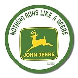 John Deere Nothing Runs Like a Deere Tractor Round Logo Retro Vintage Tin Sign