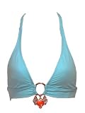 Becca Blue Halter Swimsuit-top w/dangling charms M