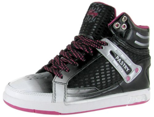 PASTRY Run Athletics Flap Jack Womens High Top Patent Sneakers Shoes Black White Hot Pink product image