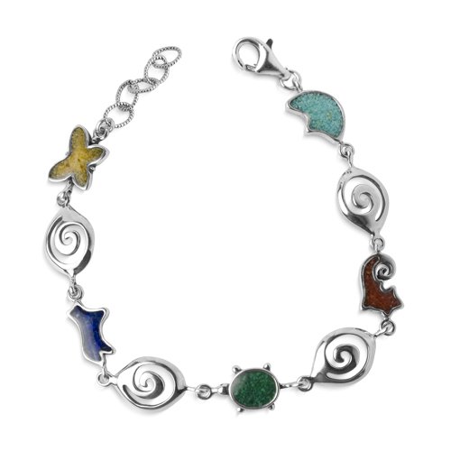Southwestern Sterling Gemstone Fetish Bracelet