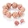 Flower Fashion Bracelet & Pierced Earrings Set Pink