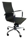Black Leatherette Mid-Back Adjustable Office Desk Chairs FY980BK