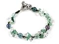 Aventurine, Fluorite, Crystal Gemstone Bracelet: Luck (Aventurine) Concentration (Crystal) Understanding (Fluorite)