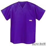 LSU Tigers Scrubs Top Shirt-Size MED- LSU For HIM or HER -Officially Licensed NCAA College Logo Apparel For HIM or HER - SEARCH BROAD BAY SCRUB FOR OTHER College Logo Apparel Unique GIFT Ideas for Man Men Woman Women Ladies Nurses