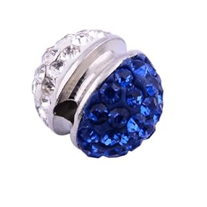 Kadima Swarovski Elements ,Disco Ball ,Shamballa Ball , Lots of 12pcs 10MM Shamballa Inspired Pave Crystals Alloy Ball - Crystal/Sapphire Blue